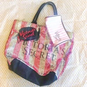 Victoria Secret Tote with Makeup bags